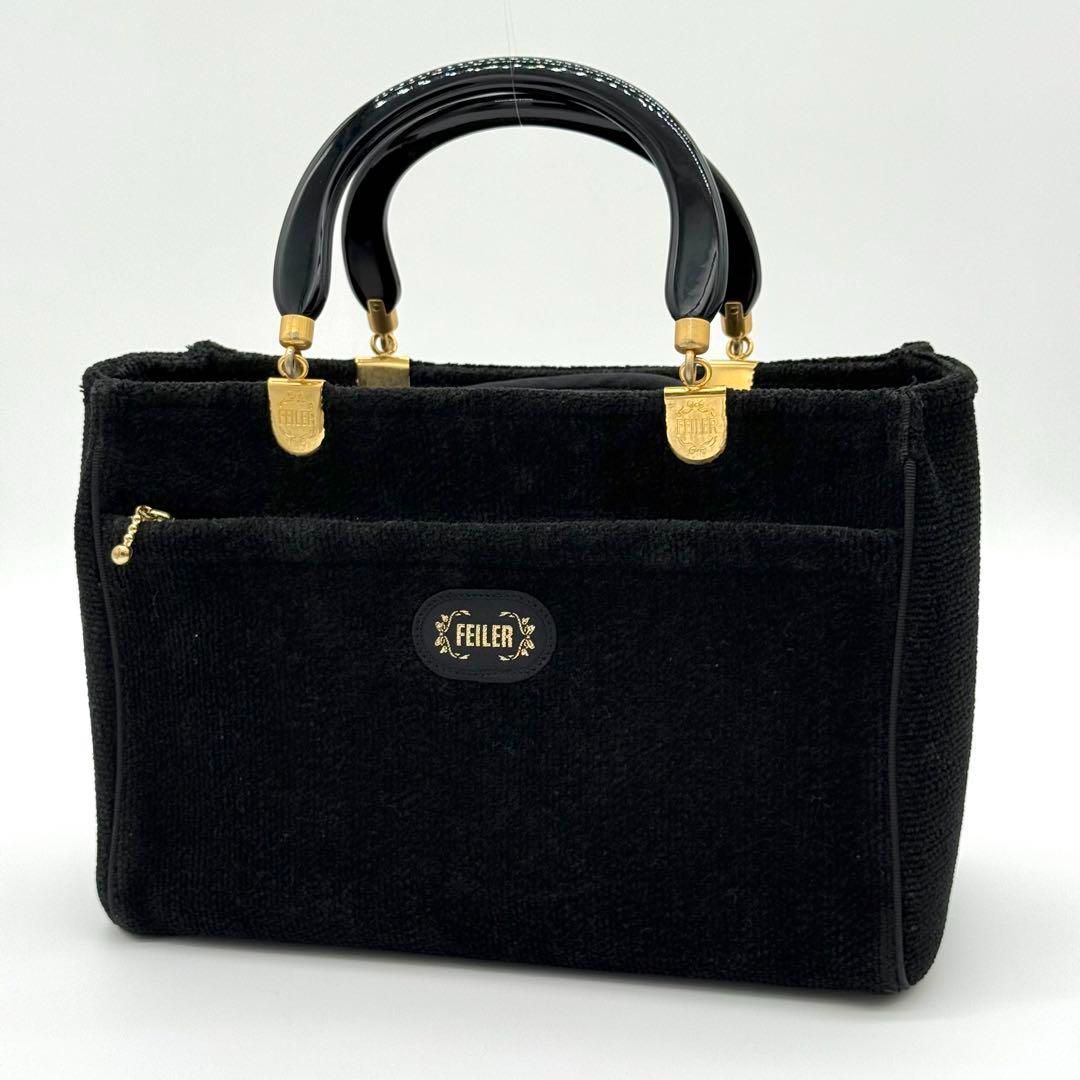 美品】FEILER フラワーモチーフ ハンドバッグ フォーマル