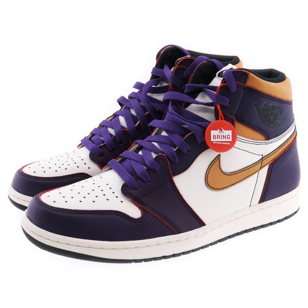 NIKE (ナイキ) AIR JORDAN 1 RETRO HIGH OG DEFIANT LAKERS エアジョーダン1 ディフィアント レイカーズ  シカゴ ハイカットスニーカー ホワイト/パープル CD6578-507