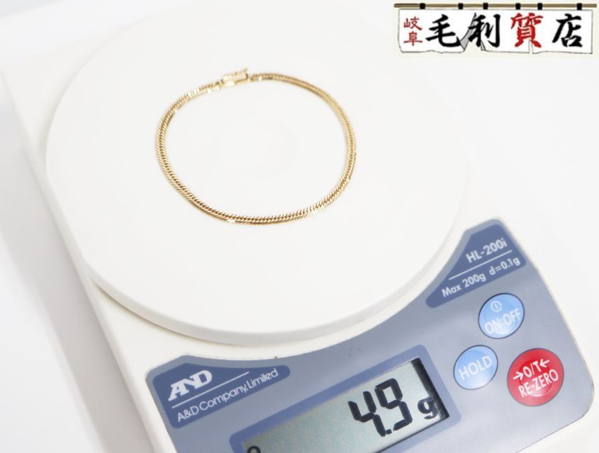 K18 キヘイ 喜平 ブレスレット 12面トリプル 4.9ｇ 12メントリプル 18金 イエローゴールド 750 YG ジュエリー