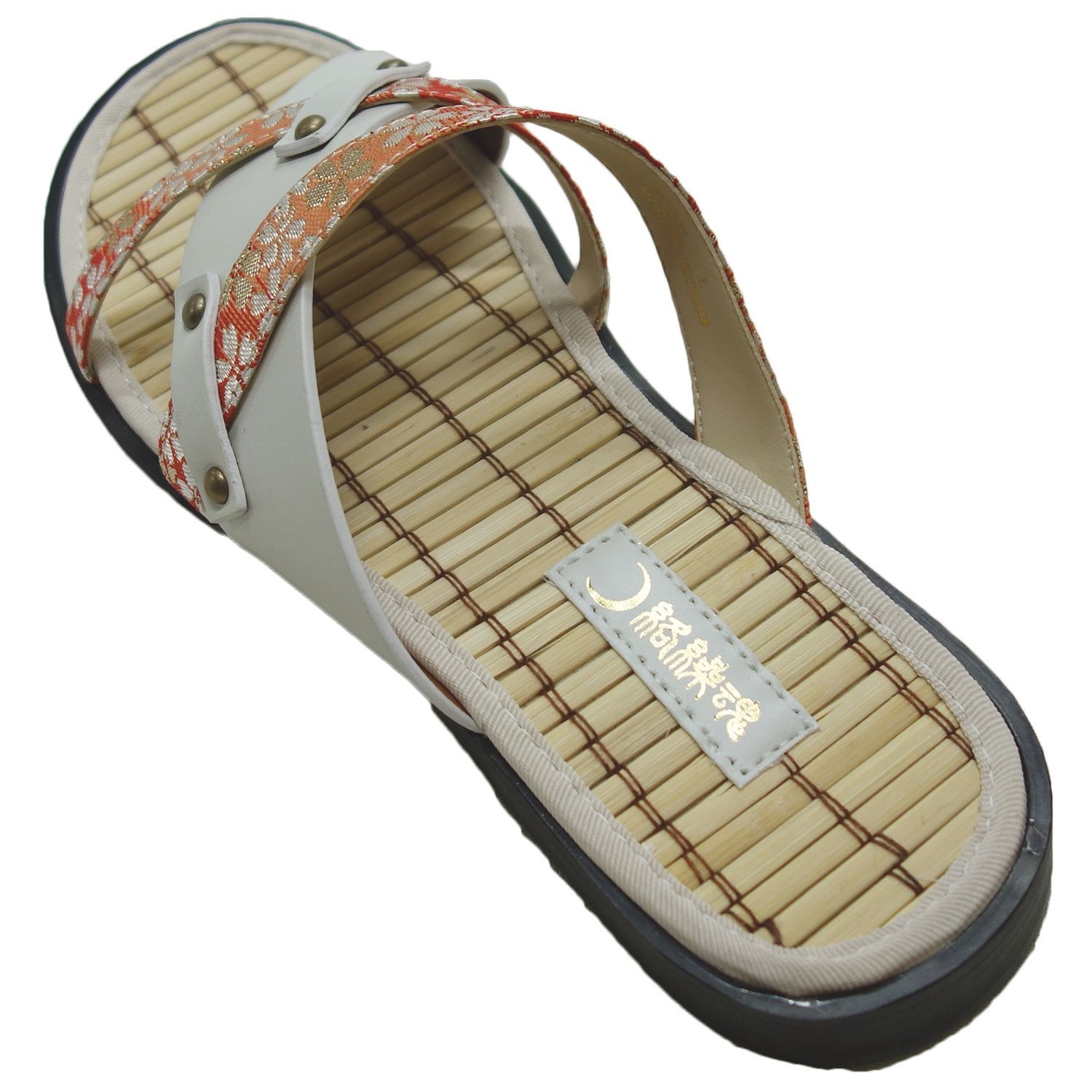 新作 絡繰魂 からくりたましい 桜 金襴 竹 サンダル 黒 L 26㎝～27