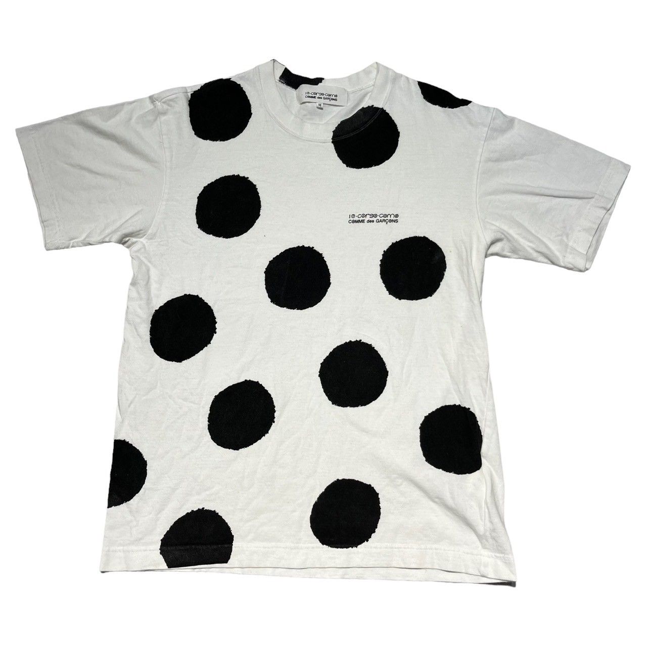 COMME des GARCONS×10 corso como(コムデギャルソン×ディエチコルソコモ) 05SS logo dot t-shirt  コラボ ロゴ ドット Tシャツ SO-T902 M ホワイト 半袖 AD2004 - メルカリ