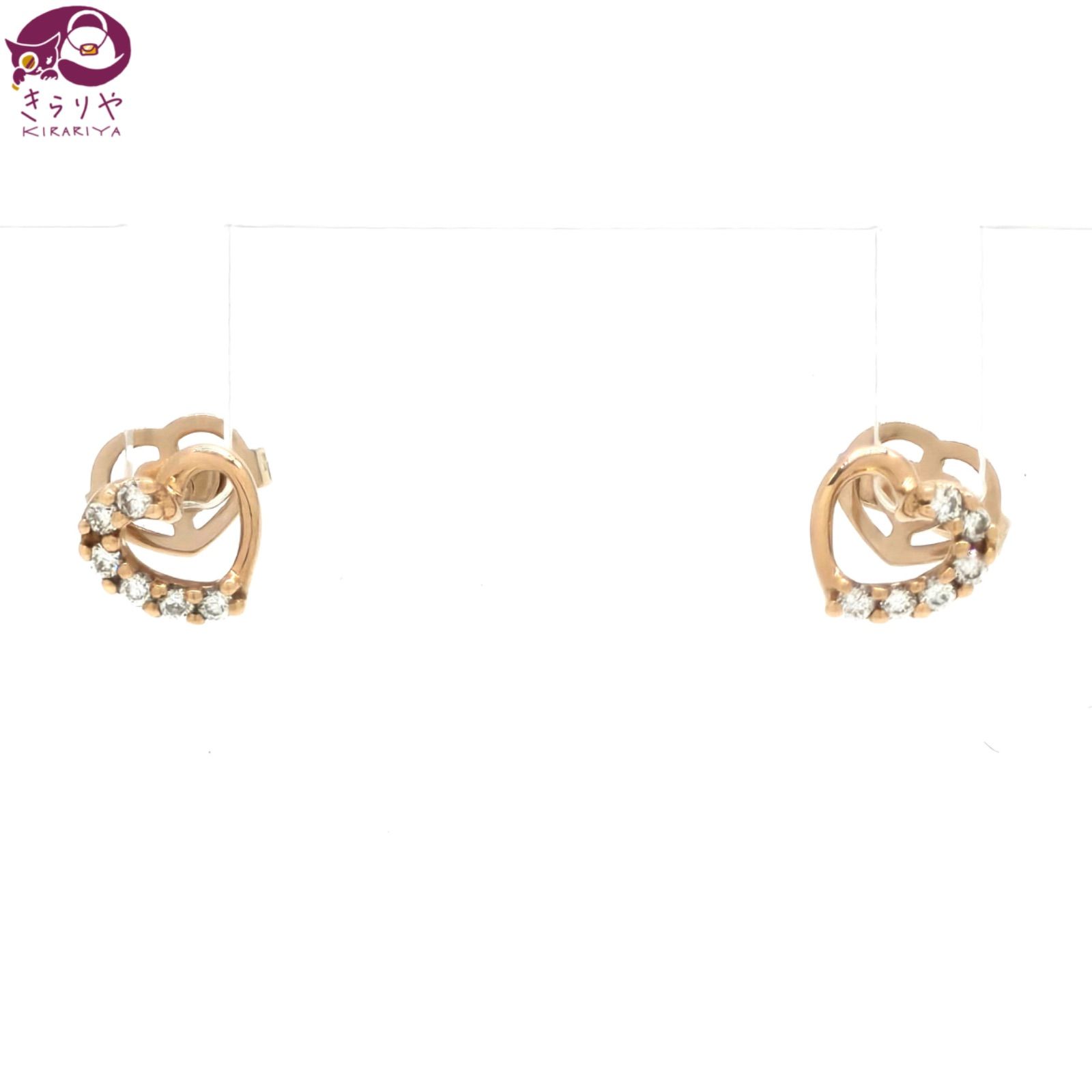 Ponte Vecchio ポンテヴェキオ オープンハート ダイヤモンド ピアス 両