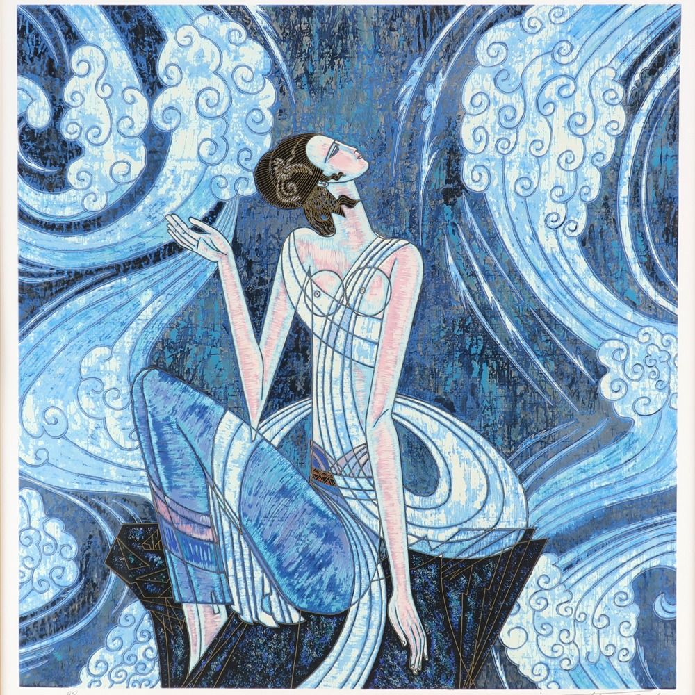 丁 紹光 TING SHAO KUANG ティン・シャオカン 『渓流の調べ』 リトグラフ AP 直筆サイン _ 絵画 丁 紹光 TING SHAO KUANG ティン・シャオカン 『渓流の調べ