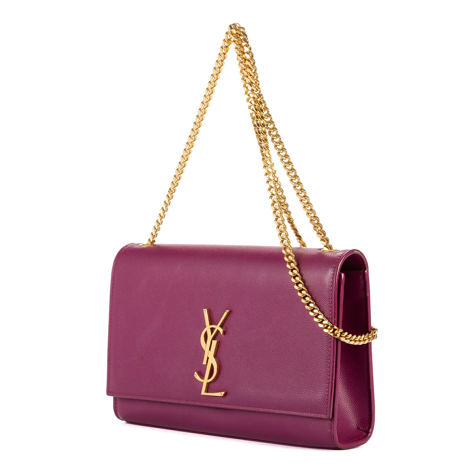 YVES SAINT LAURENT イヴサンローランケイトタッセル紫グレイン ド プードル レザーA