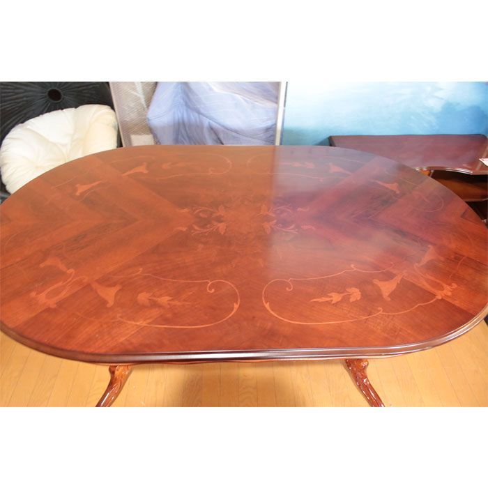 イタリア製 象嵌 ダイニングテーブル Dining table 160cm幅 楕円 テーブル 象嵌家具 おしゃれ 輸入家具 食卓 リビング 家具  インテリア - メルカリ