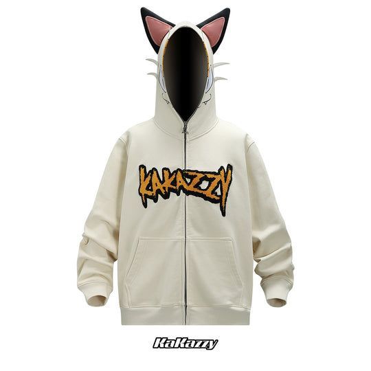 KaKazzy】ニャース ポケモン フルジップ パーカー 男女着用可