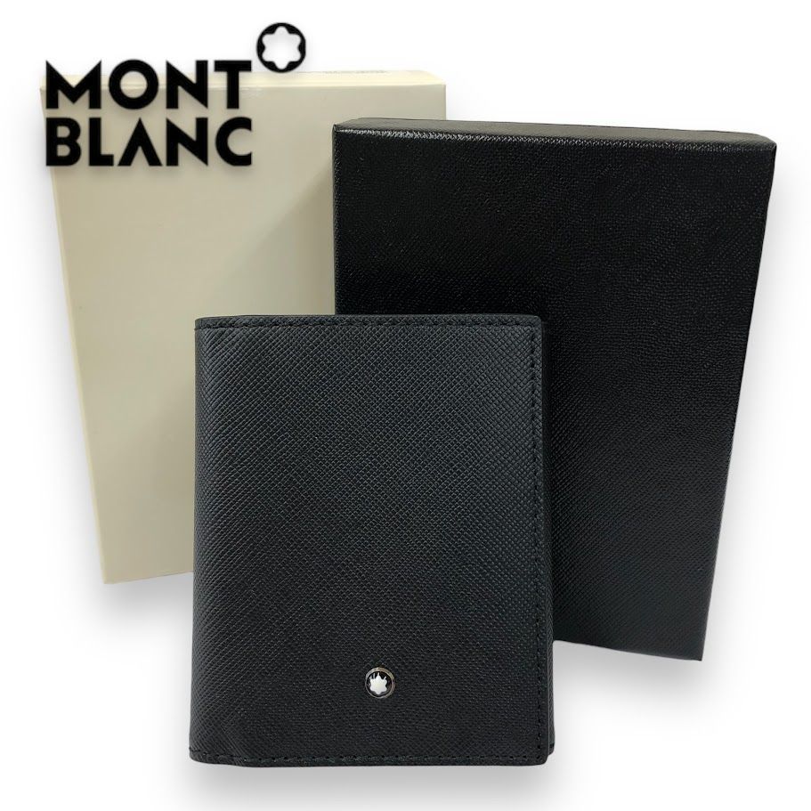 未使用 MONT BLANC モンブラン レザー 名刺 定期入れ カードケース 黒 ブラック 【鑑定済み】