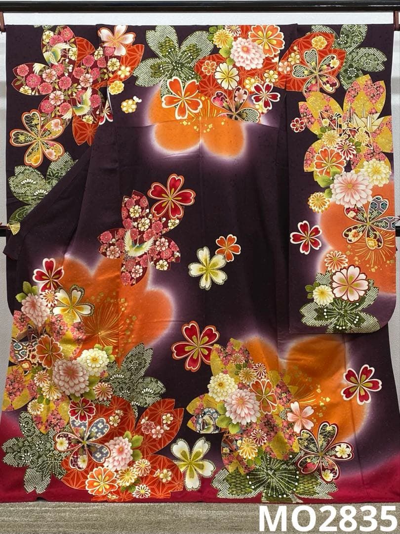 振袖 豪華 銀通し 金彩 紋意匠 身丈169cm 撥水加工済