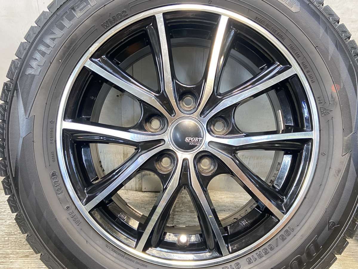 195 65R15 ダンロップ ウィンターマックス WM02 KRONE SPORT 15x6.0 45 114.3-5穴 タイヤ スタッドレスタイヤ ホイールセット 4本セット w15250929135 FFCRYSTALESIA_COM