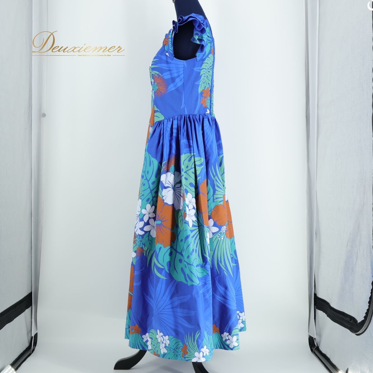 【美品 日本製 フラダンス衣装】 ブルー MermaidLine MMJ ドレス 美品 日本製 フラダンス衣装】ブルー MermaidLine MMJ ドレス