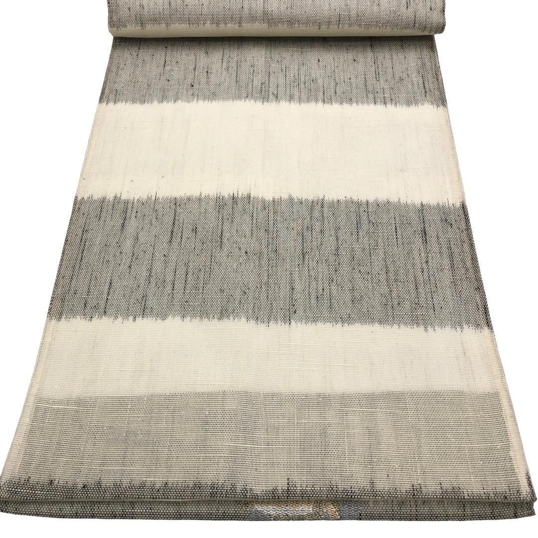 夏帯 袋帯 紗紬 丸に魚 瓢箪 横段模様 生成色 O-5071 - メルカリ 