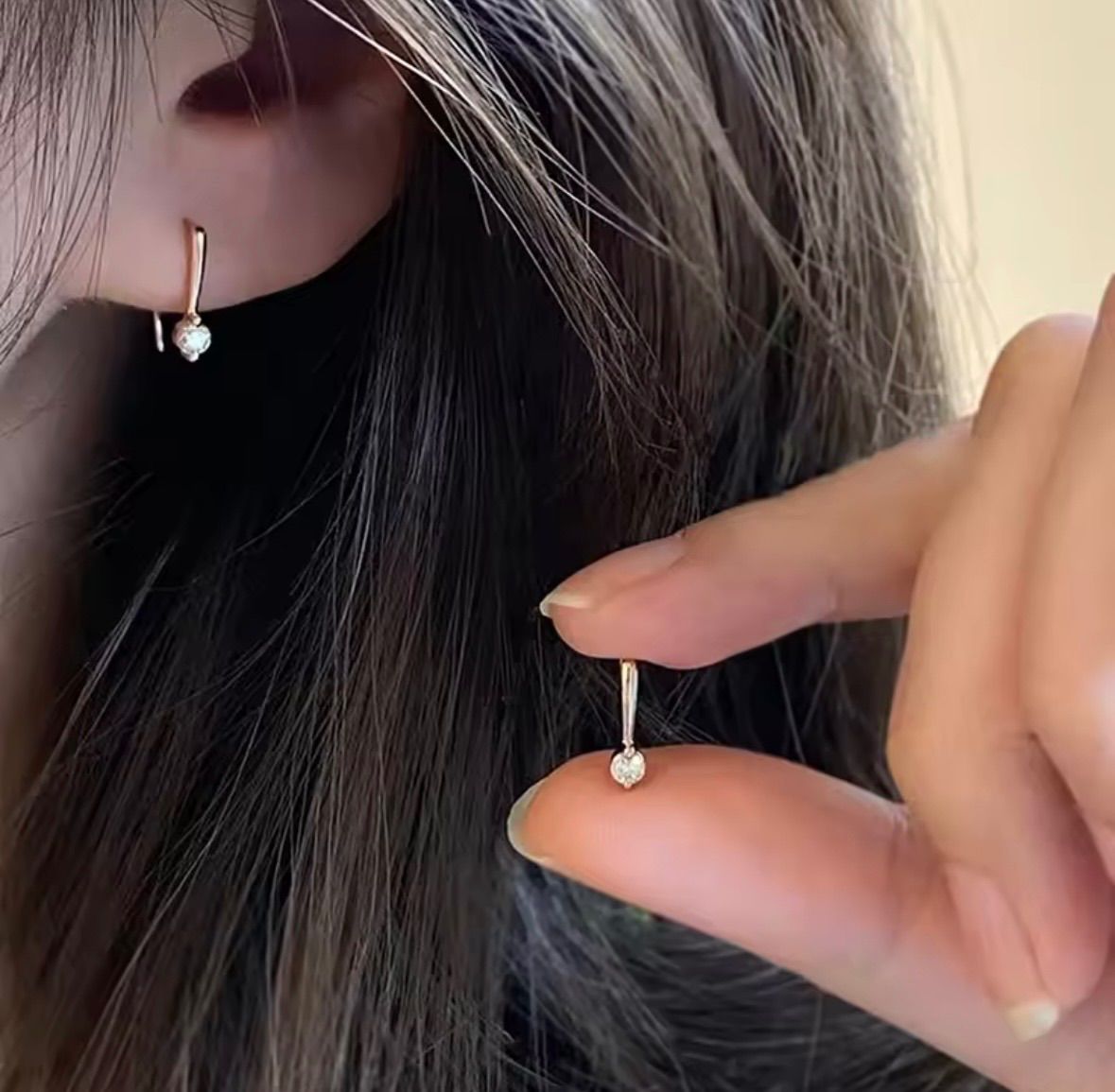 215N【オシャレセット】馬蹄　ダイヤ　ネックレス　ピアス　CZ　ピンクゴールド 最高級 CZダイヤ 扇 イチョウ キラキラ ピンクゴールド スタッド