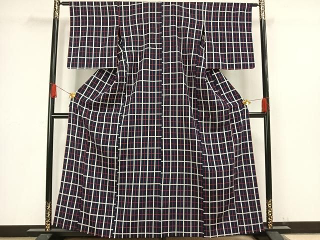 平和屋着物▽お召 単衣 花尽くし 正絹 逸品 AAAV2791fy