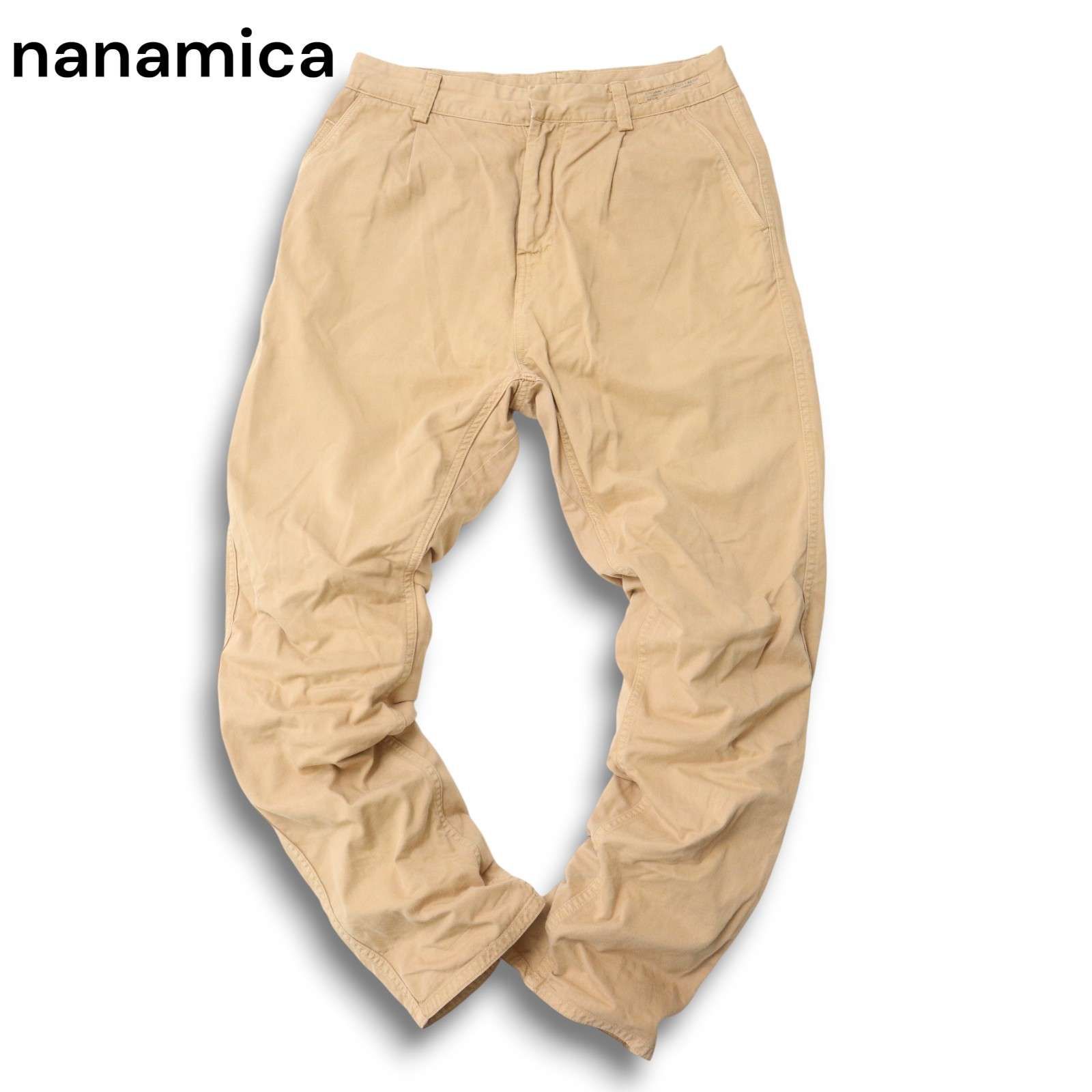 nanamica ナナミカ 通年 オーガニック コットン テーパード ワーク チノ パンツ Sz.30 メンズ ベージュ
