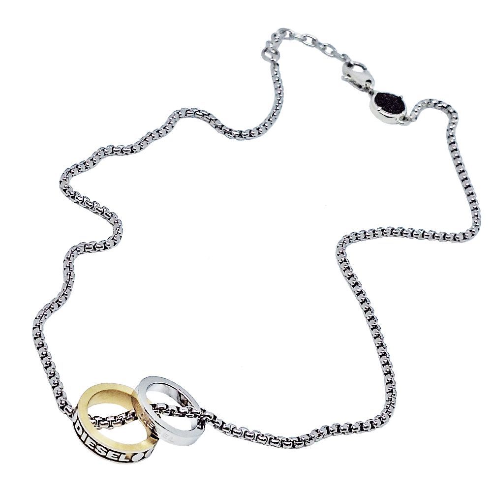 DIESEL リングペンダントネックレス 約60cm ディーゼル DIESEL ネックレス DX1233040 ダブル リング