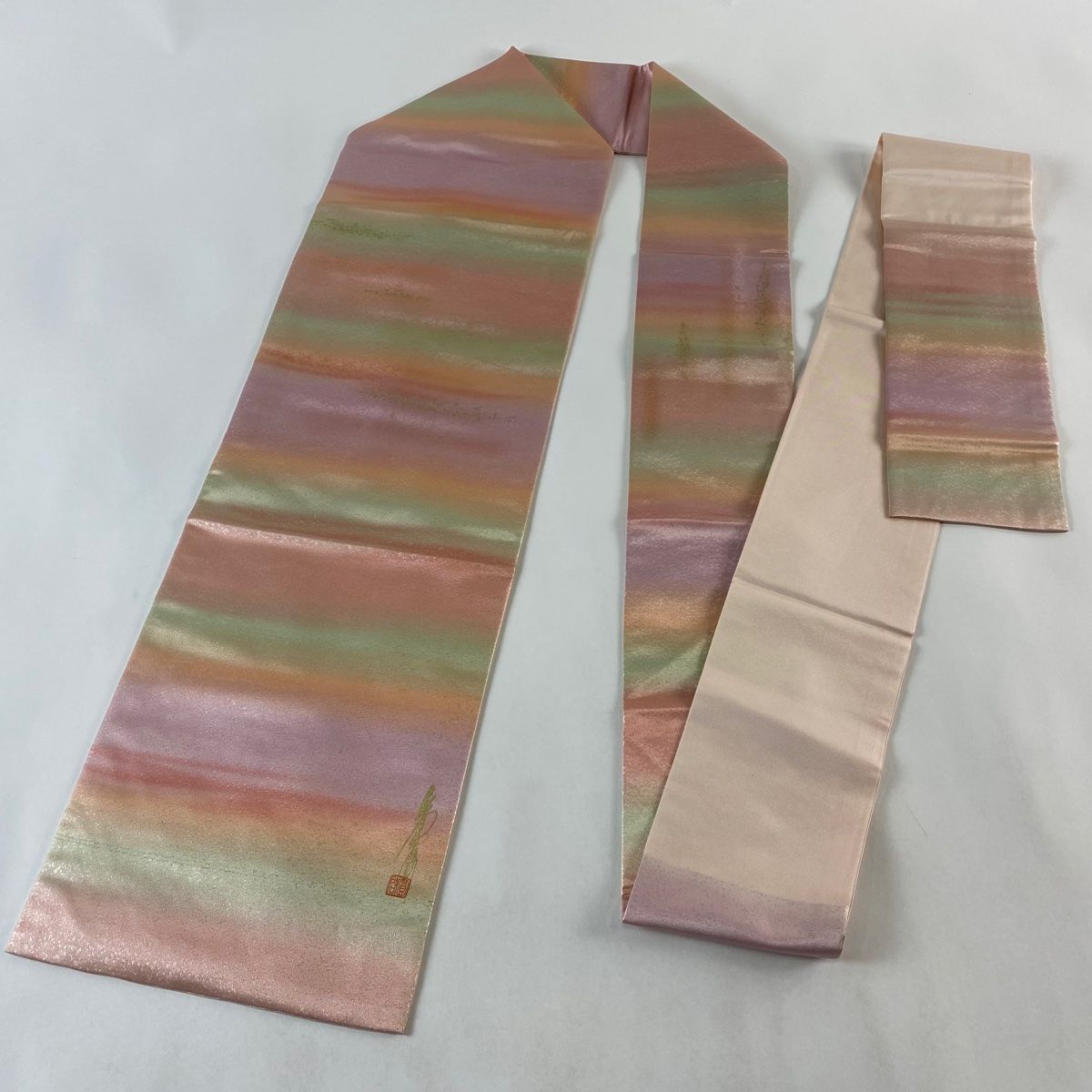 きらきら雲袋帯 サーモンピンク系 （お客様の声｜京都着物さくら） 