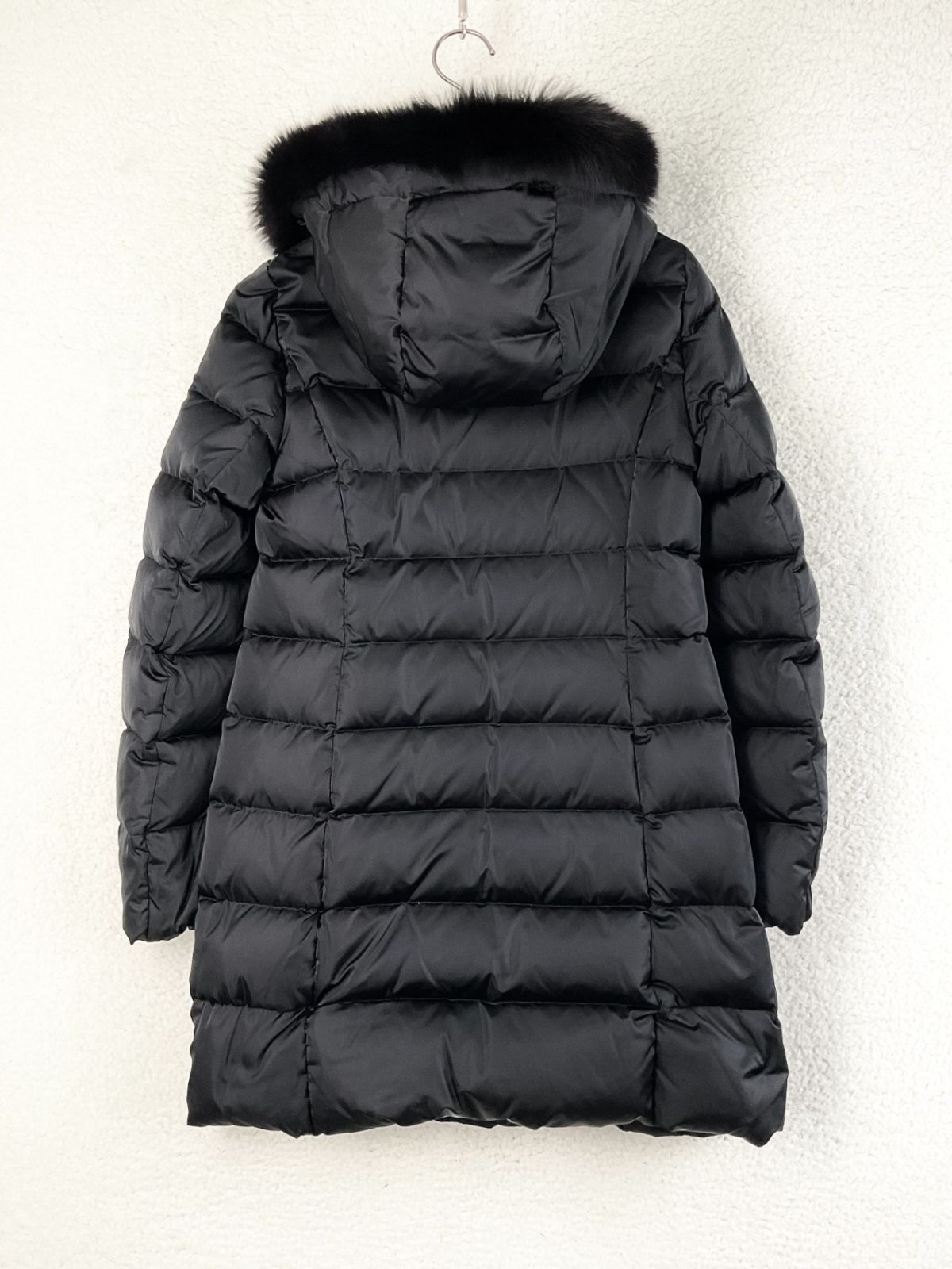 マッキントッシュロンドン ダウンコート 美品 フォックスファー付 ブラック 38 美品 Montosh London マッキントッシュロンドン 38 ブラック