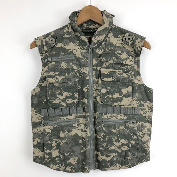 【古着】 Jｒ.GI by ROTHCO レンジャーベスト ミリタリー デジタルカモ バックポケット オリーブ系 ユースM 【中古】 n055726