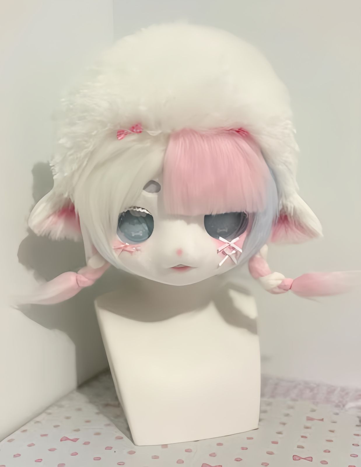 直接引き取り限定 着ぐるみヘッド kigurumi NO.170 羊 ピンク ファースーツ 全頭ヘッド ケモノ マスク ぬいぐるみ コスプレ コスチューム 理解する