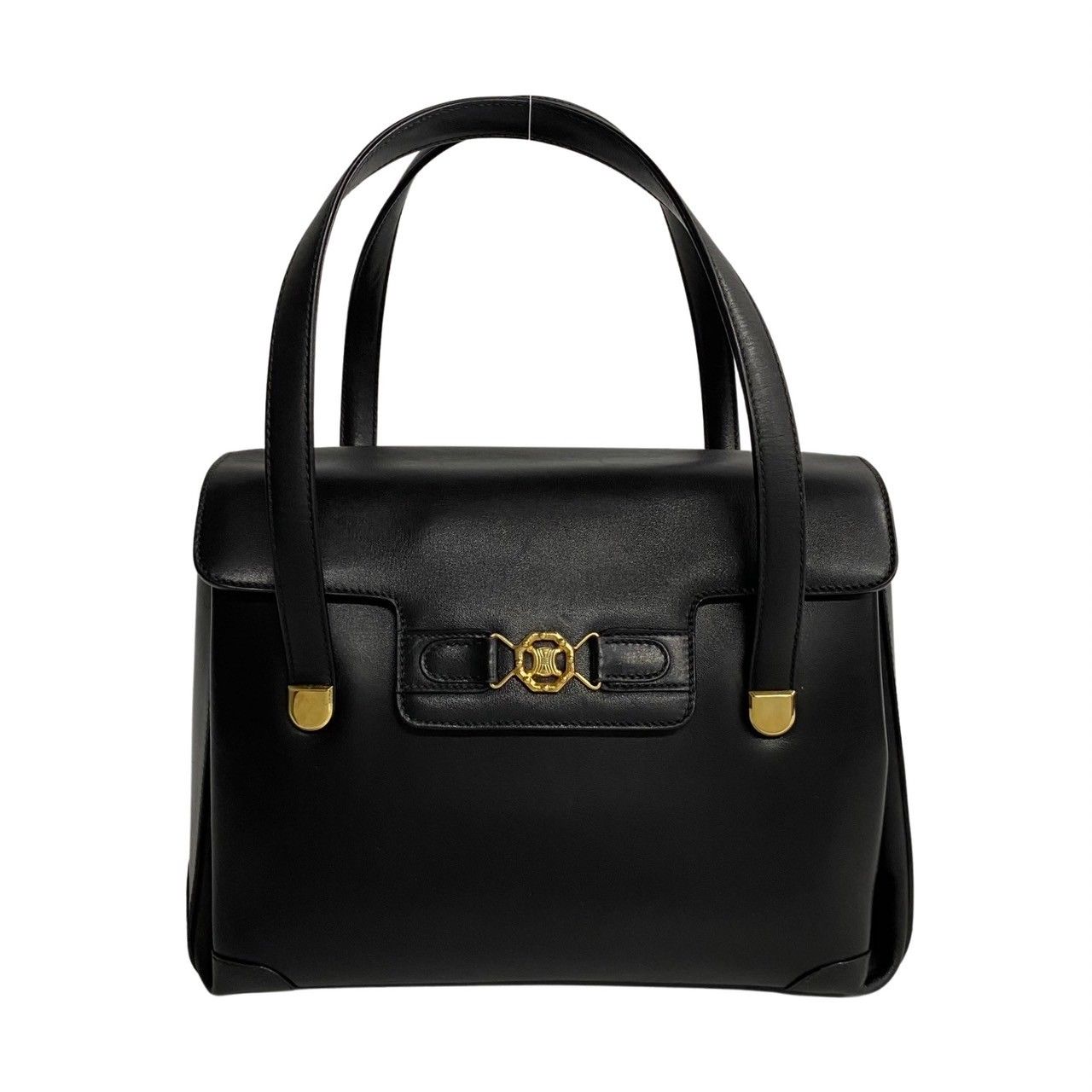 【極美品】セリーヌ トートバッグ デカロゴ トリオンフ レザー ブラック 極美品】セリーヌ トートバッグ デカロゴ トリオンフ レザー ブラック