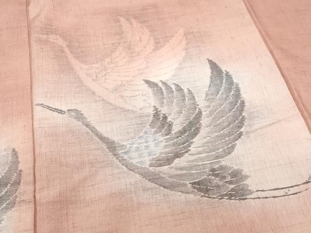 平和屋着物○訪問着 小千谷紬 飛鶴文 正絹 逸品 CAAX0809vf