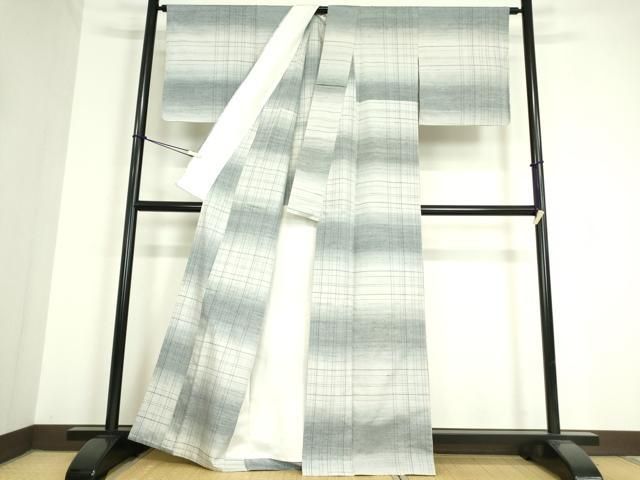 平和屋着物○紅花紬 米沢 横縞 正絹 逸品 DAAS3978ps