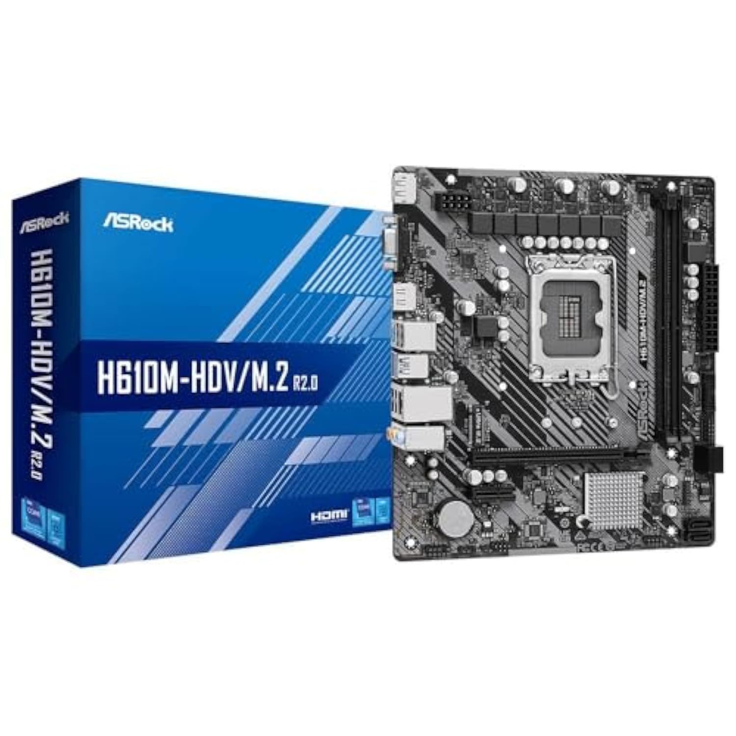 ASRock マザーボード H610M-HDV M.2 R2.0 Intel H610 シリーズ CPU LGA1700 対応 H610 MicroATXマザーボード 正規代理店品