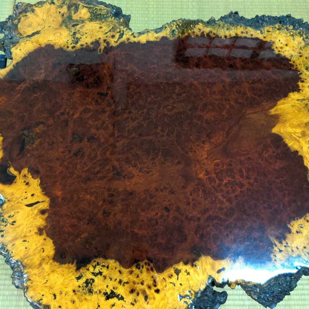 アウトレット 花梨 高級座卓 無垢 こぶ 全長113cm - メルカリ