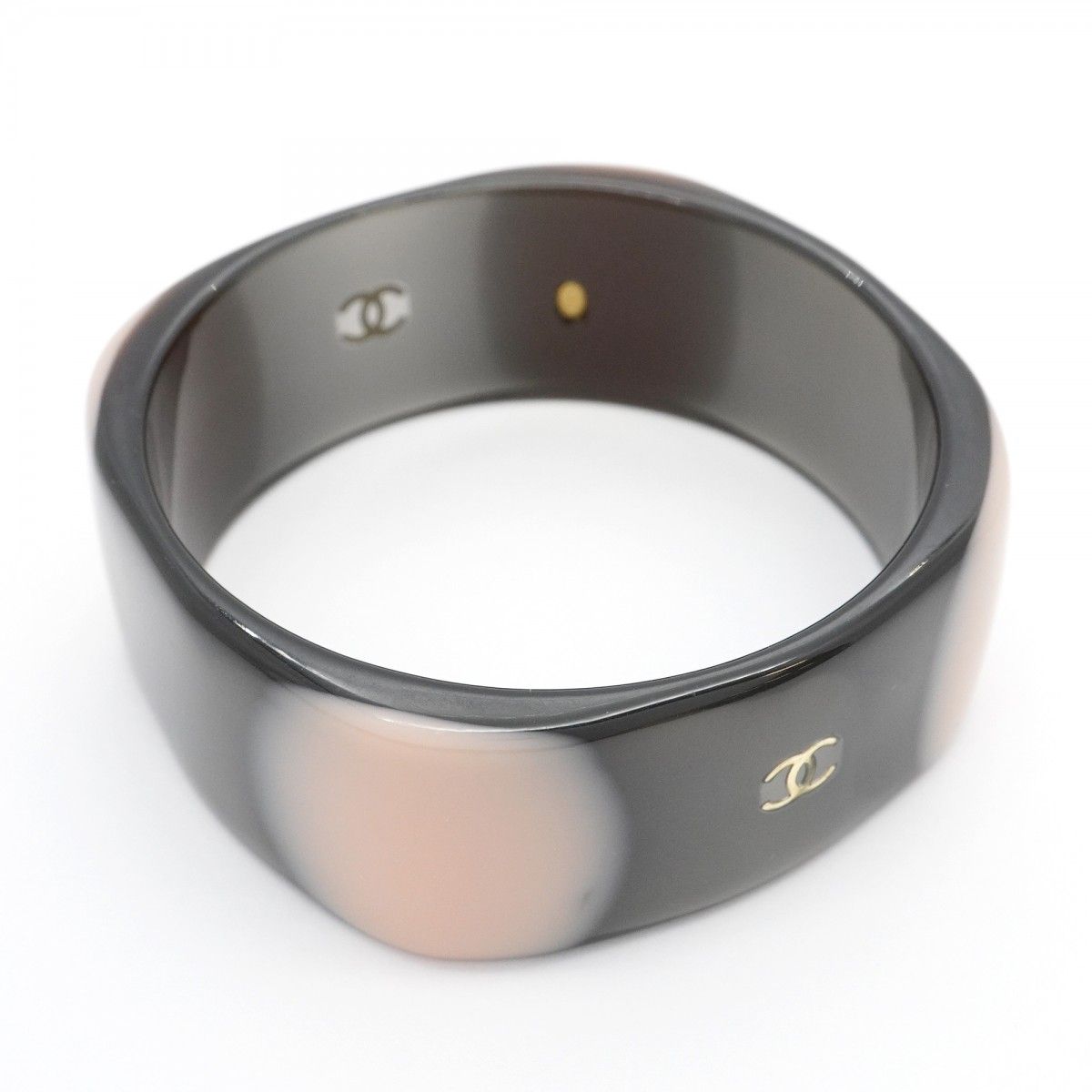 5jmb0121 シャネル バングル ココマーク プラスチック ブラック ピンク レディース