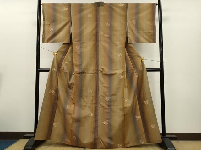 平和屋着物○上質な紬 飾花文 正絹 逸品 未使用 DAAU0659tw （平和屋  