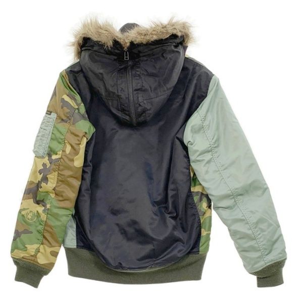 HYSTERIC GLAMOUR ヒステリックグラマー カモフラ 中綿ジャケット ブルゾン 0253AB17 メンズ Mサイズ カーキ系 アウター DM16926