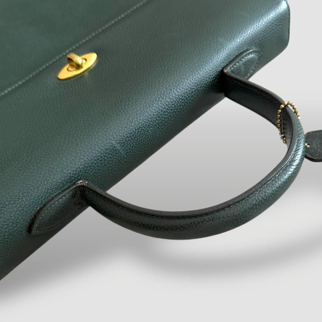 Rare】Vintage Coach Green Leather bag - メルカリ
