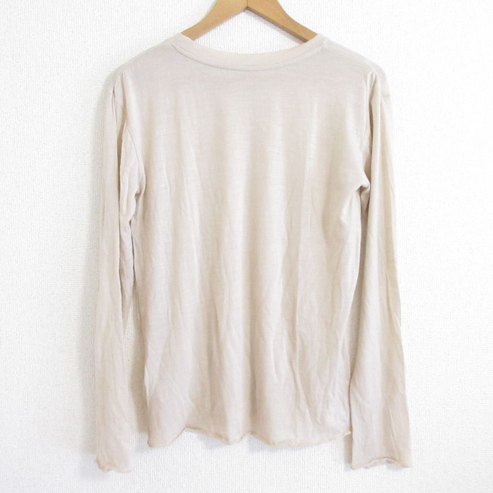 美品 23AW Deuxieme Classe ドゥーズィエムクラス gee-whiz Tシャツ 天竺 ロングスリーブ プルオーバー シアーカットソー ベージュ レディース 古着 中古 美品 23AW Deuxieme Classe ドゥーズィエムクラス gee-whiz T