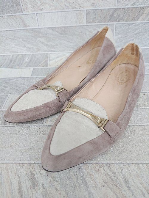 2回使用 トッズ パンプス 37 グレージュ系