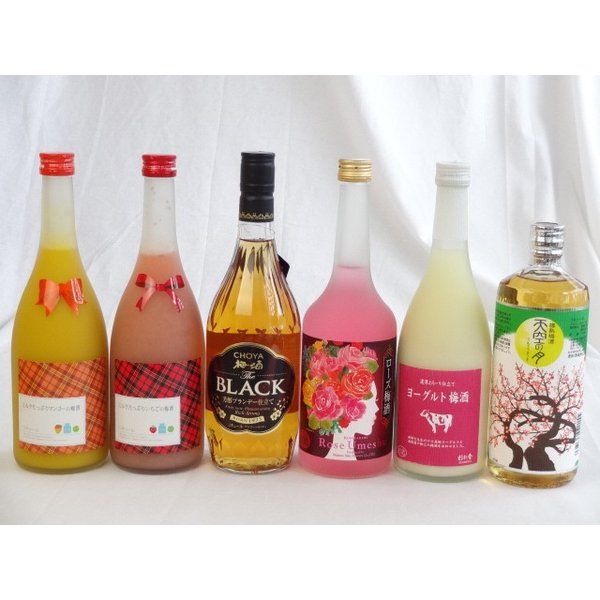 セレクション梅酒6本セット ミルクたっぷりいちごの梅酒 マンゴーの梅酒 ヨーグルト梅酒 ローズ梅酒ほか 720ml×6本