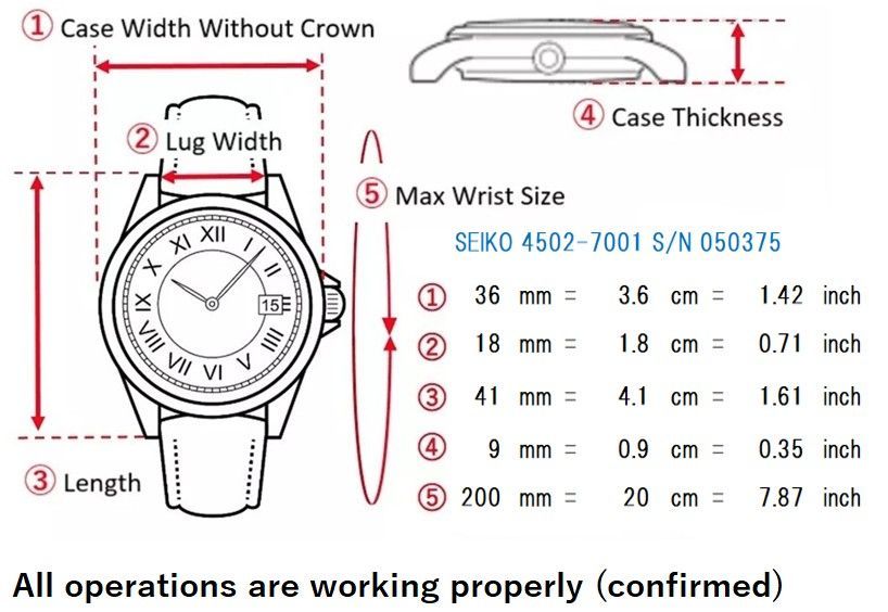 稼動品 ストラップ セイコー SEIKO KS ハイビート 4502-7001 手巻き デイト シルバー文字盤 メンズ腕時計