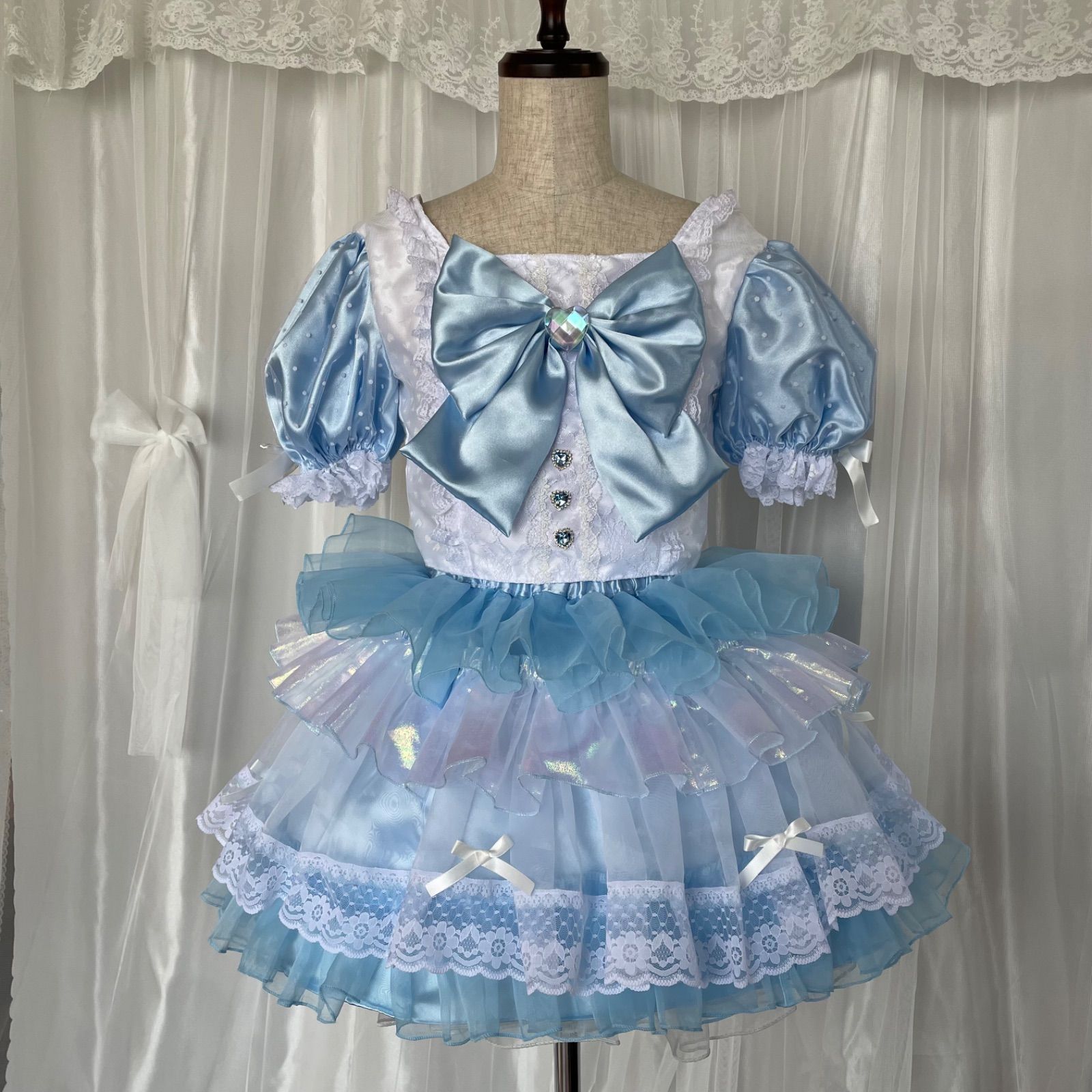 水色×黒 ハンドメイド 【は様専用】アイドル衣装 an