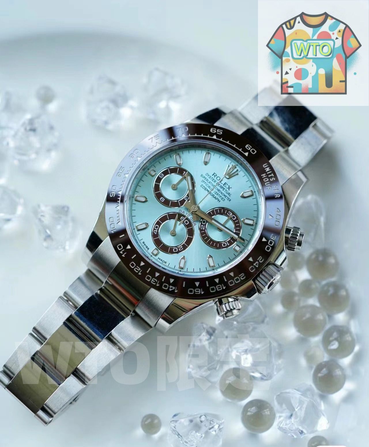 海外販促用 ROLEX ロレックス デイトジャスト大型掛け時計 シルバー