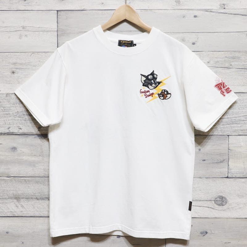 【美品】VANSON トムとジェリー　刺繍　デニムシャツ　半袖　サイズS 176 Amazon.co.jp: [バンソン] トムとジェリー コラボ デニム シャツ