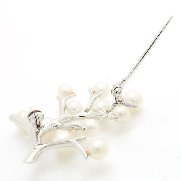 MIKIMOTO 幸福の木 パール ブローチ Kofuku no ki シルバー 真珠