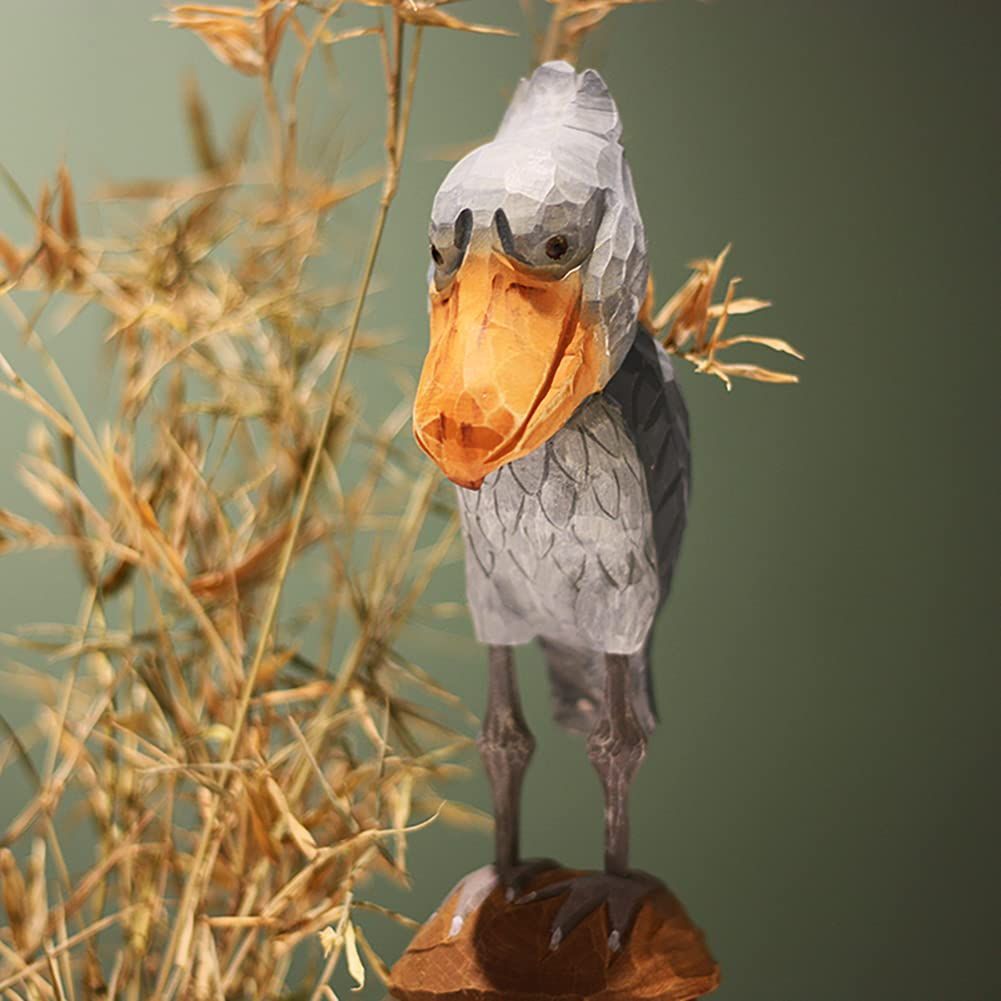 在庫処分】バスウッド 手作り 人形 インテリア 北欧雑貨 (グレー) オブジェ 木製 木彫 Shoebill ハシビロコウ置物 （hej!e) -  メルカリ