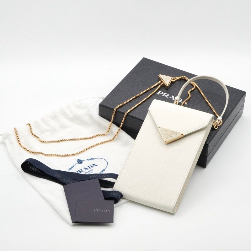 プラダ PRADA 携帯・スマホアクセサリー ホワイト ゴールド