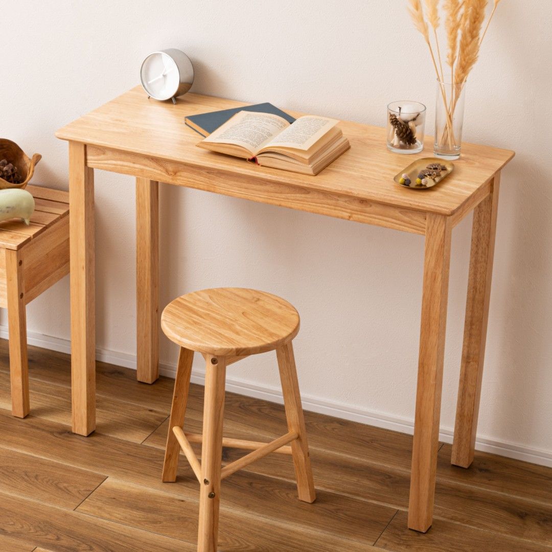 本州 北欧ナチュラルスリムデスク ダイニングテーブル テーブル 天然木 シンプル ナチュラル 木目 インテリア W90×D37×H73