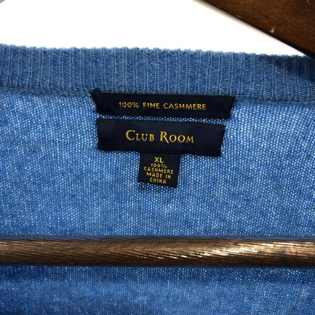 Club Room 100%カシミヤ Vネックセーター 青 CLUB ROOM 100%カシミヤ Vネックセーター XL 青 - メルカリ