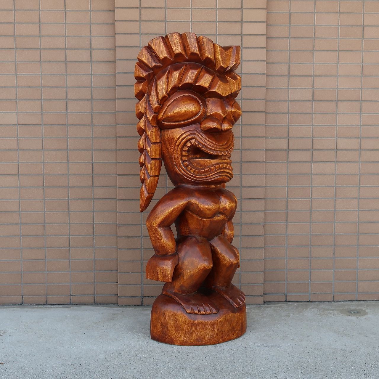 ティキの木彫り TIKI KU 100cm 木製スワール無垢材 1m