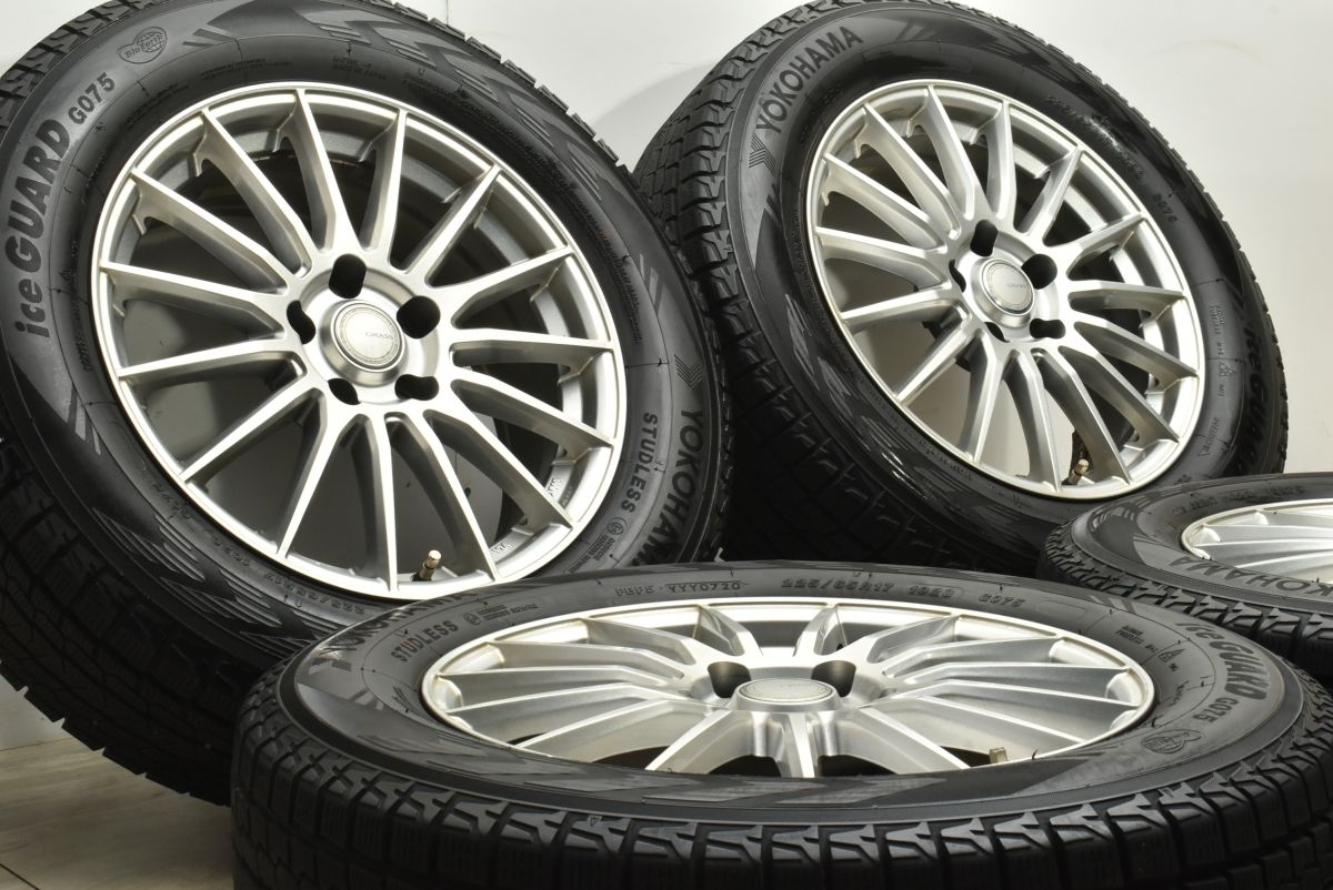 ハリアー RAV4などに GLASS 17in 7J 38 PCD114.3 ヨコハマ アイスガード G075 225 65R17 レクサス 10系 NX CX-5 CX-8