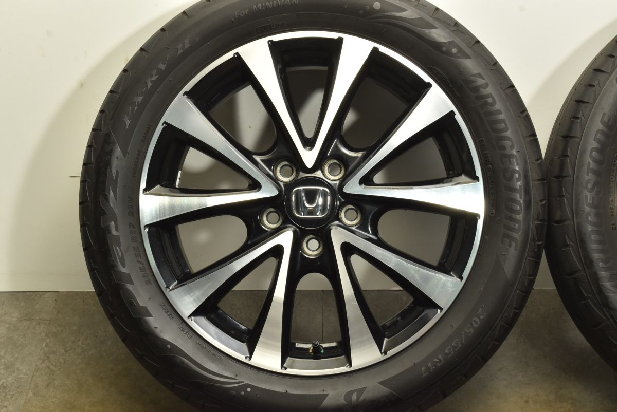 バリ溝 ホンダ RK ステップワゴン スパーダ クールスピリット 純正 17in 6J 50 PCD114.3 ブリヂストン プレイズ PX-RV2 205 55R17 FFCRYSTALESIA_COM