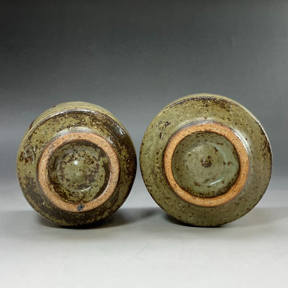 刷毛目夫婦湯呑 陶磁器