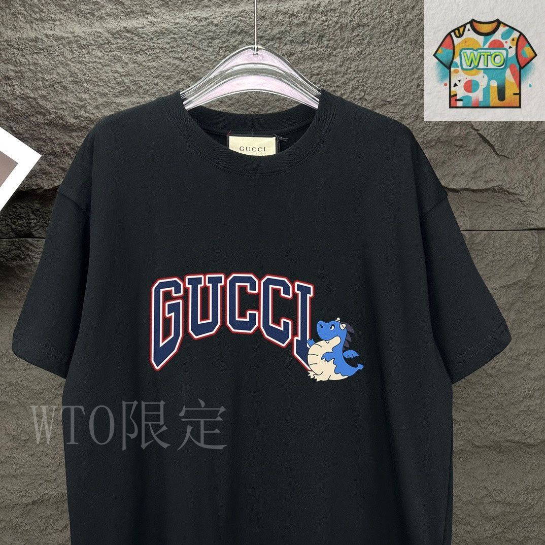 今日特価】Gucci 2025SS 限定ロゴプリント オーバーサイズ半袖 T