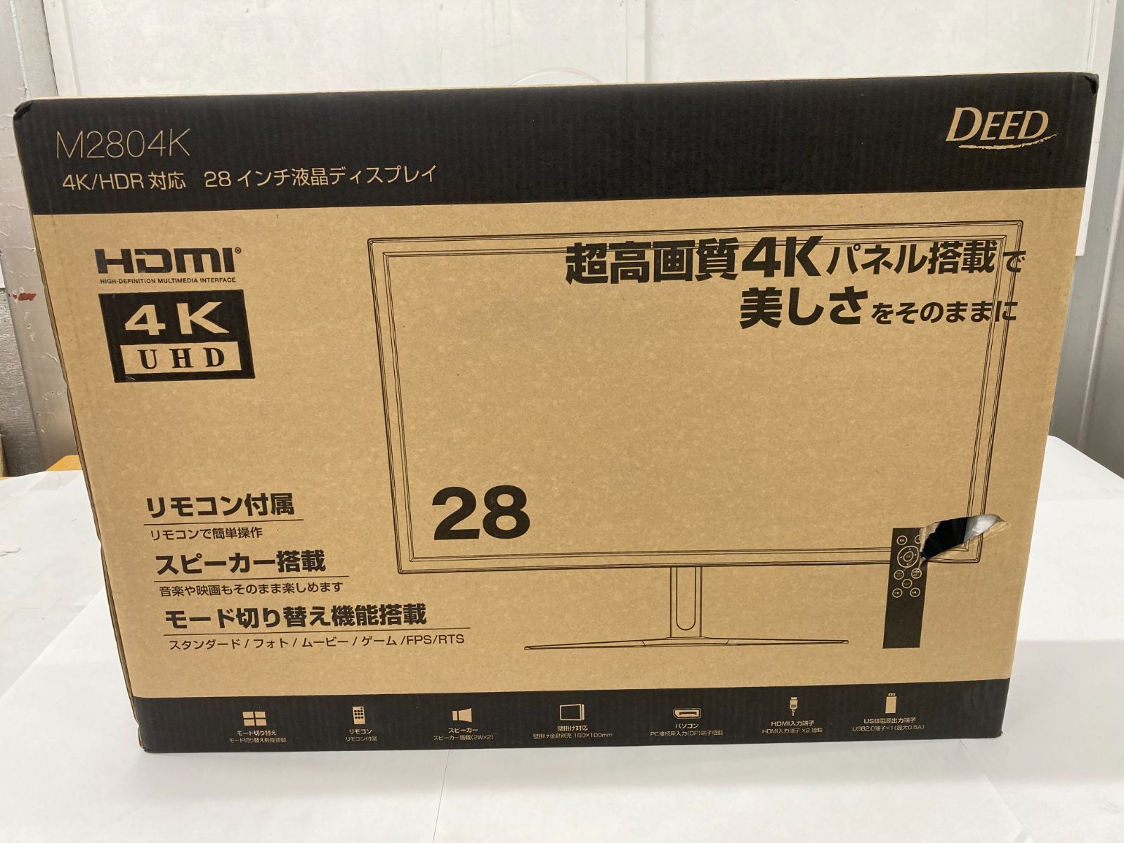 ☆未使用☆PCモニター 28インチ 超 4kパネル搭載 DC-M2804K - メルカリ